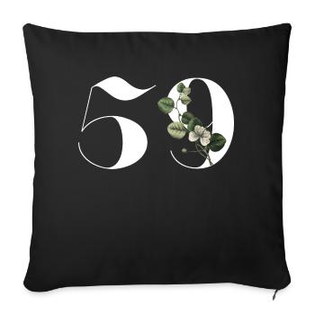Nummer 59 Blumengrün - 59. Blumengeburtstag - Sofakissenbezug 45 x 45 cm - Schwarz - Vorne