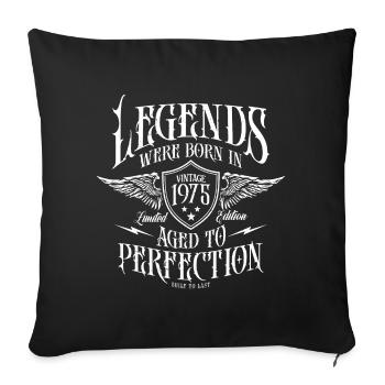 Des légendes sont nées en 1975 - Housse de coussin décorative 45 x 45 cm - noir - Devant