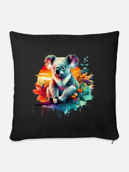 Koala - Sofakissenbezug 45 x 45 cm - Schwarz