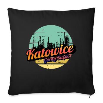 Katowice Upper Silesia - Sofa pillowcase 17,3'' x 17,3'' (45 x 45 cm) - black - Front