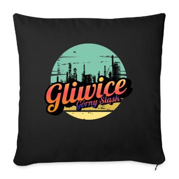 Gliwice Upper Silesia - Sofa pillowcase 17,3'' x 17,3'' (45 x 45 cm) - black - Front