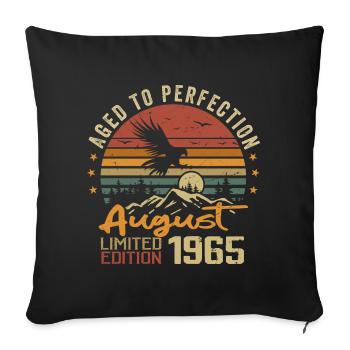 Vintage August 1965 Birthday Gift August 1965 - Sofa pillowcase 17,3'' x 17,3'' (45 x 45 cm) - black - Front