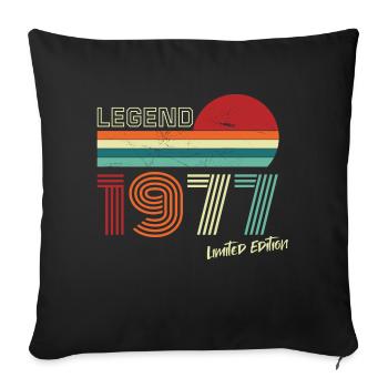 Legend 1977 Birthday Shirt Gift Anniversary - Sofa pillowcase 17,3'' x 17,3'' (45 x 45 cm) - black - Front