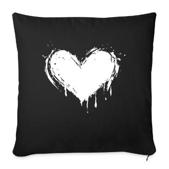 Icône en forme de cœur - Housse de coussin décorative 45 x 45 cm - noir - Devant