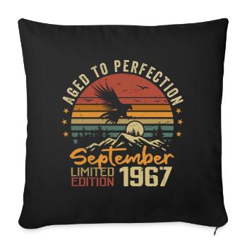 September 1967 Birthday Born in September 1967 - Sofa pillowcase 17,3'' x 17,3'' (45 x 45 cm) - black - Front