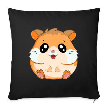 Hamster - Sofa pillowcase 17,3'' x 17,3'' (45 x 45 cm) - black - Front