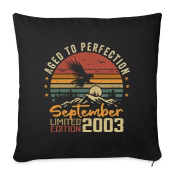 September 2003 Anniversaire Nées en Septembre 2003 - Housse de coussin décorative 45 x 45 cm - noir - Devant