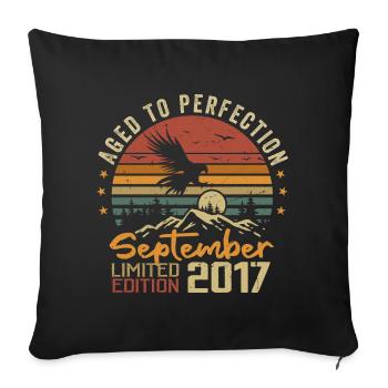 September 2017 Birthdays born in September 2017 - Sofa pillowcase 17,3'' x 17,3'' (45 x 45 cm) - black - Front