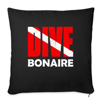 Plongée Bonaire, Plongeur Down Flag, Plongée sous-marine, Tauchen - Housse de coussin décorative 45 x 45 cm - noir - Devant