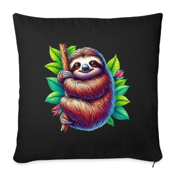 Sloth - Sofa pillowcase 17,3'' x 17,3'' (45 x 45 cm) - black - Front
