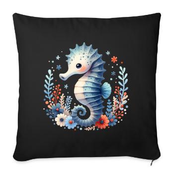 Hippocampe Hippocampe - Housse de coussin décorative 45 x 45 cm - noir - Devant