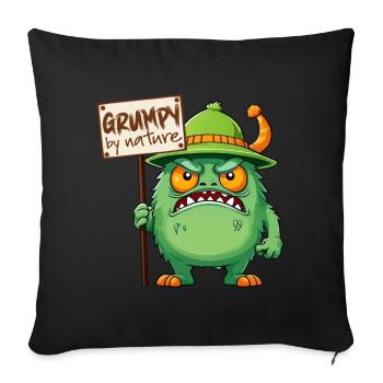 Funny monster grumpy grumpy bad-tempered - Sofa pillowcase 17,3'' x 17,3'' (45 x 45 cm) - black - Front