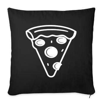 Pizza Slice Line Art - Sofa pillowcase 17,3'' x 17,3'' (45 x 45 cm) - black - Front
