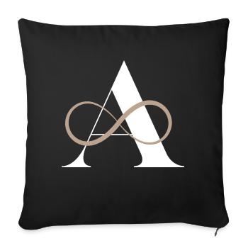 Letter to infinity - Sofa pillowcase 17,3'' x 17,3'' (45 x 45 cm) - black - Front