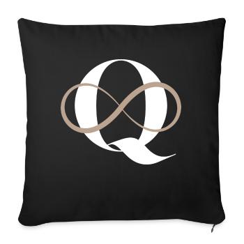 Infinite letter q - Sofa pillowcase 17,3'' x 17,3'' (45 x 45 cm) - black - Front