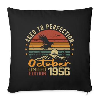 Vintage October 1956 - October 1956 Retro Gift - Sofa pillowcase 17,3'' x 17,3'' (45 x 45 cm) - black - Front