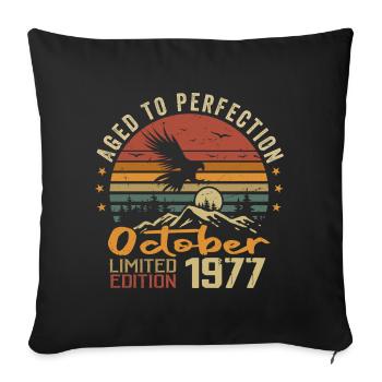 Vintage October 1977 - October 1977 Retro Gift - Sofa pillowcase 17,3'' x 17,3'' (45 x 45 cm) - black - Front