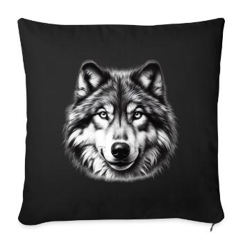 Wolf - Sofakissenbezug 45 x 45 cm - Schwarz - Vorne