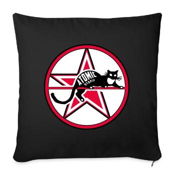 Atomic Utopia - Cat Star - Sofa pillowcase 17,3'' x 17,3'' (45 x 45 cm) - black - Front
