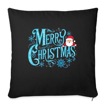 Joyeux Noël neige Noël Noël Vacances Père Noël - Housse de coussin décorative 45 x 45 cm - noir - Devant
