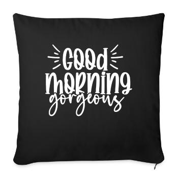 Good Morning Bath Font - Sofa pillowcase 17,3'' x 17,3'' (45 x 45 cm) - black - Front