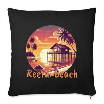 Reethi Beach Maldives Sunset Paradise - Sofa pillowcase 17,3'' x 17,3'' (45 x 45 cm) - black - Front