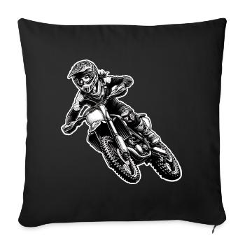Motocross Femmes Filles Fille - Housse de coussin décorative 45 x 45 cm - noir - Devant