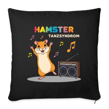 Syndrome de la danse du hamster - Housse de coussin décorative 45 x 45 cm - noir - Devant