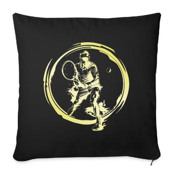 Joueurs de tennis - Housse de coussin décorative 45 x 45 cm - noir - Devant