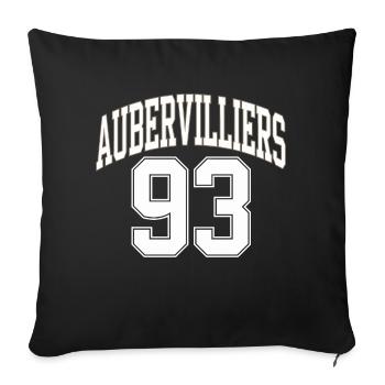 Aubervilliers 93 - Housse de coussin décorative 45 x 45 cm - noir - Devant