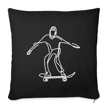 Skateboarder Drawing - Sofa pillowcase 17,3'' x 17,3'' (45 x 45 cm) - black - Front