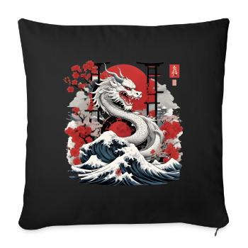 Japanese Dragon - Sofa pillowcase 17,3'' x 17,3'' (45 x 45 cm) - black - Front