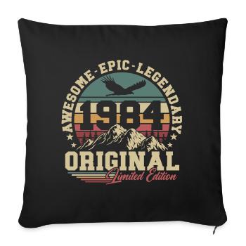 Original 1984 Vintage Cadeau d’anniversaire Rétro - Housse de coussin décorative 45 x 45 cm - noir - Devant