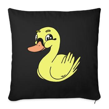 duck ducks children child baby - Sofa pillowcase 17,3'' x 17,3'' (45 x 45 cm) - black - Front