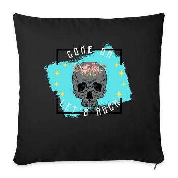 come on let ́s rock - Sofa pillowcase 17,3'' x 17,3'' (45 x 45 cm) - black - Front