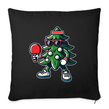 Table Tennis Christmas Tree Costume Christmas Tree - Sofa pillowcase 17,3'' x 17,3'' (45 x 45 cm) - black - Front