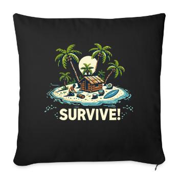 VACATION ON THE ISLAND - Sofa pillowcase 17,3'' x 17,3'' (45 x 45 cm) - black - Front