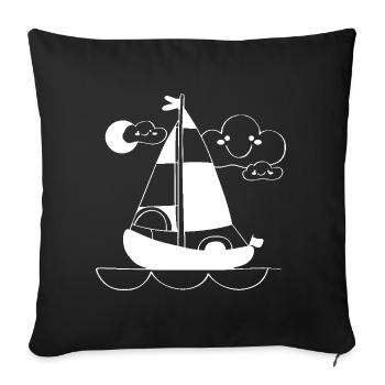 Cartoon Sailing - Sofa pillowcase 17,3'' x 17,3'' (45 x 45 cm) - black - Front