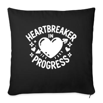 Crève-cœur en cours - Housse de coussin décorative 45 x 45 cm - noir - Devant
