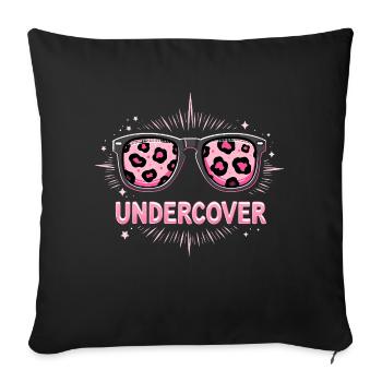Sunglasses & Costume - Funny Motif - Sofa pillowcase 17,3'' x 17,3'' (45 x 45 cm) - black - Front