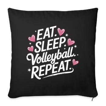 Joueurs de volley-ball Joueurs de beach-volley - Housse de coussin décorative 45 x 45 cm - noir - Devant