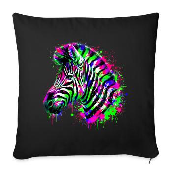 Zebra - Sofa pillowcase 17,3'' x 17,3'' (45 x 45 cm) - black - Front