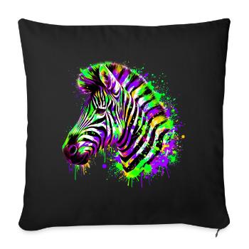 Zèbre - Housse de coussin décorative 45 x 45 cm - noir - Devant