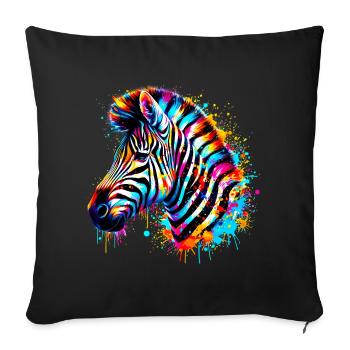 Zèbre - Housse de coussin décorative 45 x 45 cm - noir - Devant