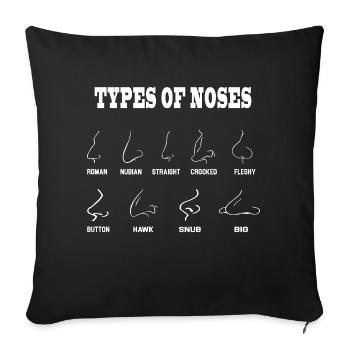 Types of Noses Vintage Nose shapes - Sofa pillowcase 17,3'' x 17,3'' (45 x 45 cm) - black - Front