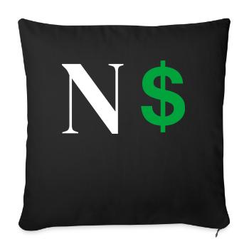 Buchstabe n Dollar - Sofakissenbezug 45 x 45 cm - Schwarz - Vorne