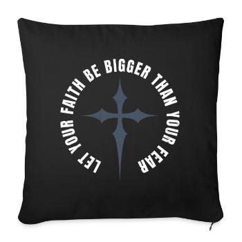 Spiritual motive for courage and strength Faith - Sofa pillowcase 17,3'' x 17,3'' (45 x 45 cm) - black - Front