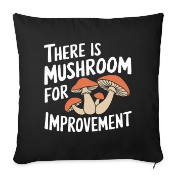 Mushroom Mushrooms Funghi Mushroom - Sofa pillowcase 17,3'' x 17,3'' (45 x 45 cm) - black - Front
