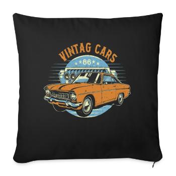 Vintage Cars Enthusiasts - Sofa pillowcase 17,3'' x 17,3'' (45 x 45 cm) - black - Front