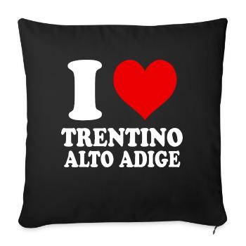 J’aime Trentin, Haut-Adige, région, Italie, ville - Housse de coussin décorative 45 x 45 cm - noir - Devant